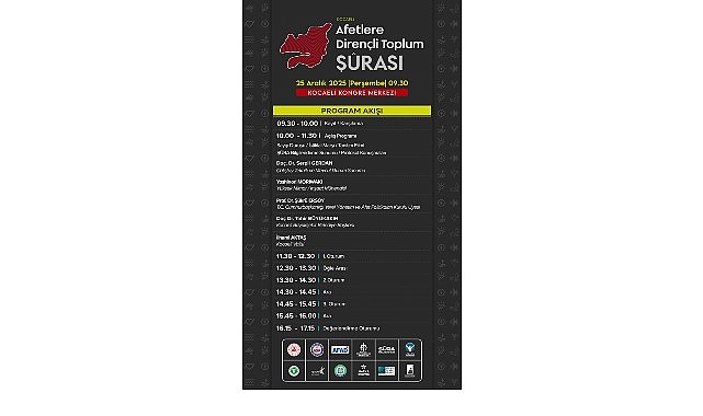 Kocaeli Afetlere Dirençli Toplum Şûrası ve Çalıştayı ile Hazırlık Zirvesi