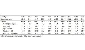 Gelir Dağılımı ve Eşdeğer Hanehalkı Gelirine İlişkin 2025 Sonuçları: Dağılım ve Eşitsizlik Göstergeleri