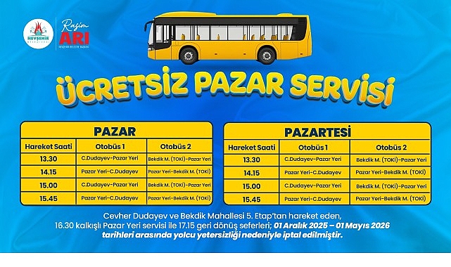 Nevşehir Pazar Servisi İçin Yeni Plan: Kış Döneminde Ücretsiz Ulaşım Devam Ediyor