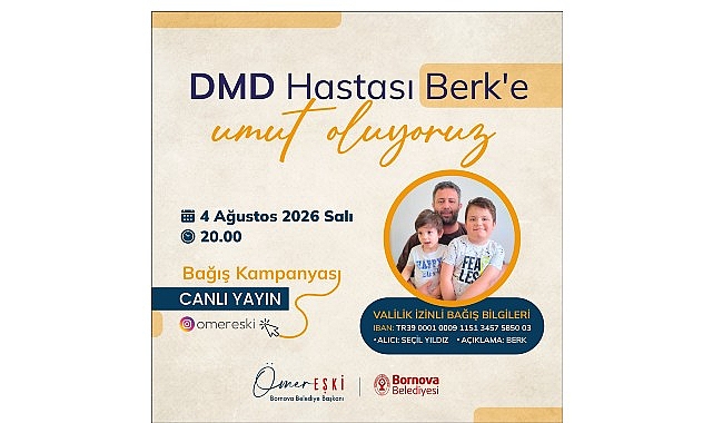 Bornova’da DMD Hastası Berk Yıldız İçin Canlı Yayınla Dayanışma Çağrısı