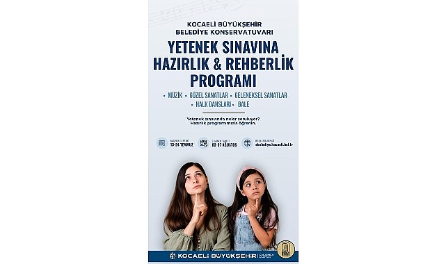 Kocaeli Büyükşehir Belediyesi Konservatuvarı’ndan Yetenek Sınavı Hazırlık ve Rehberlik Programı